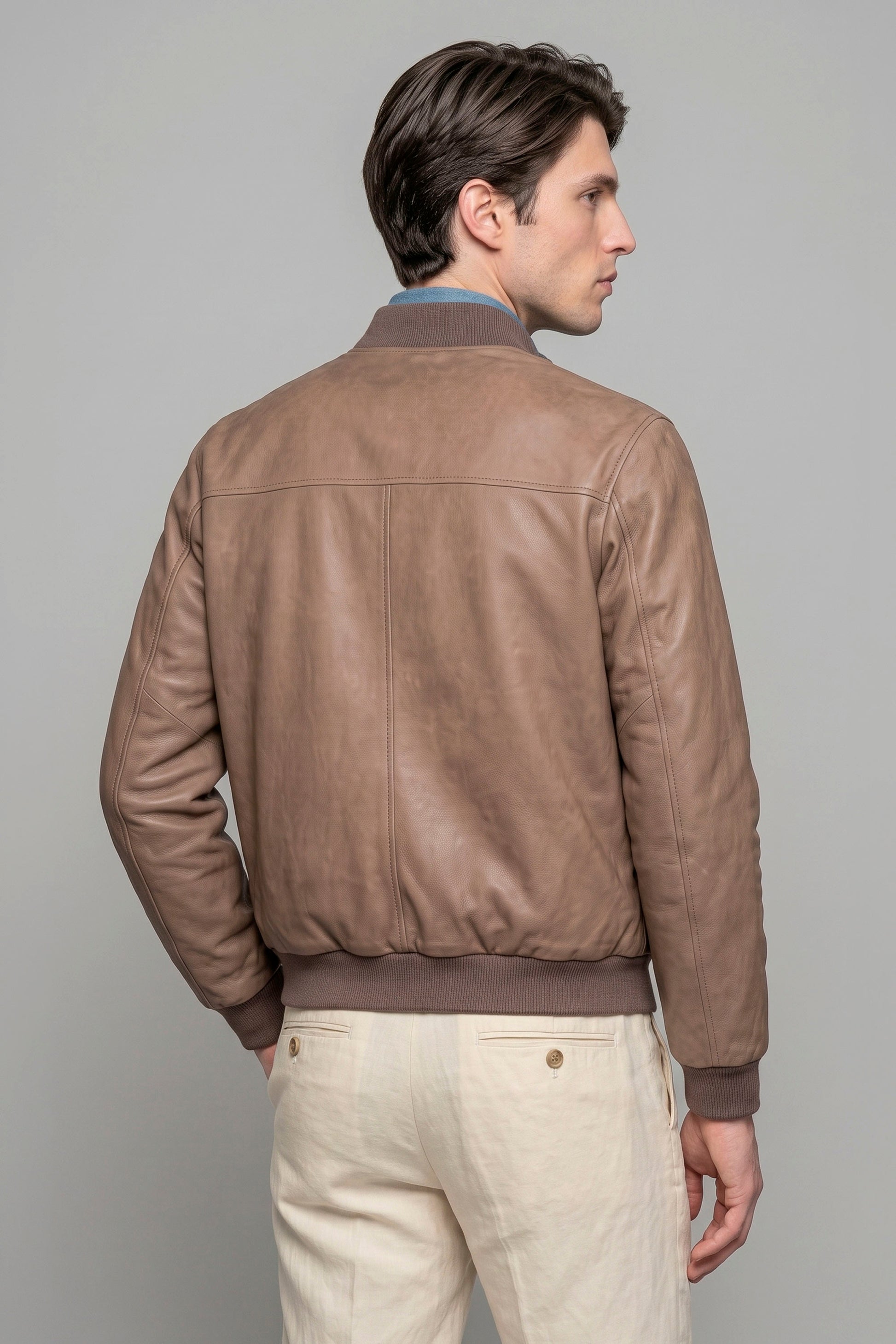 Goose-Down Padded Nubuck Leather Bomber Jacket - MONTEZEMOLO