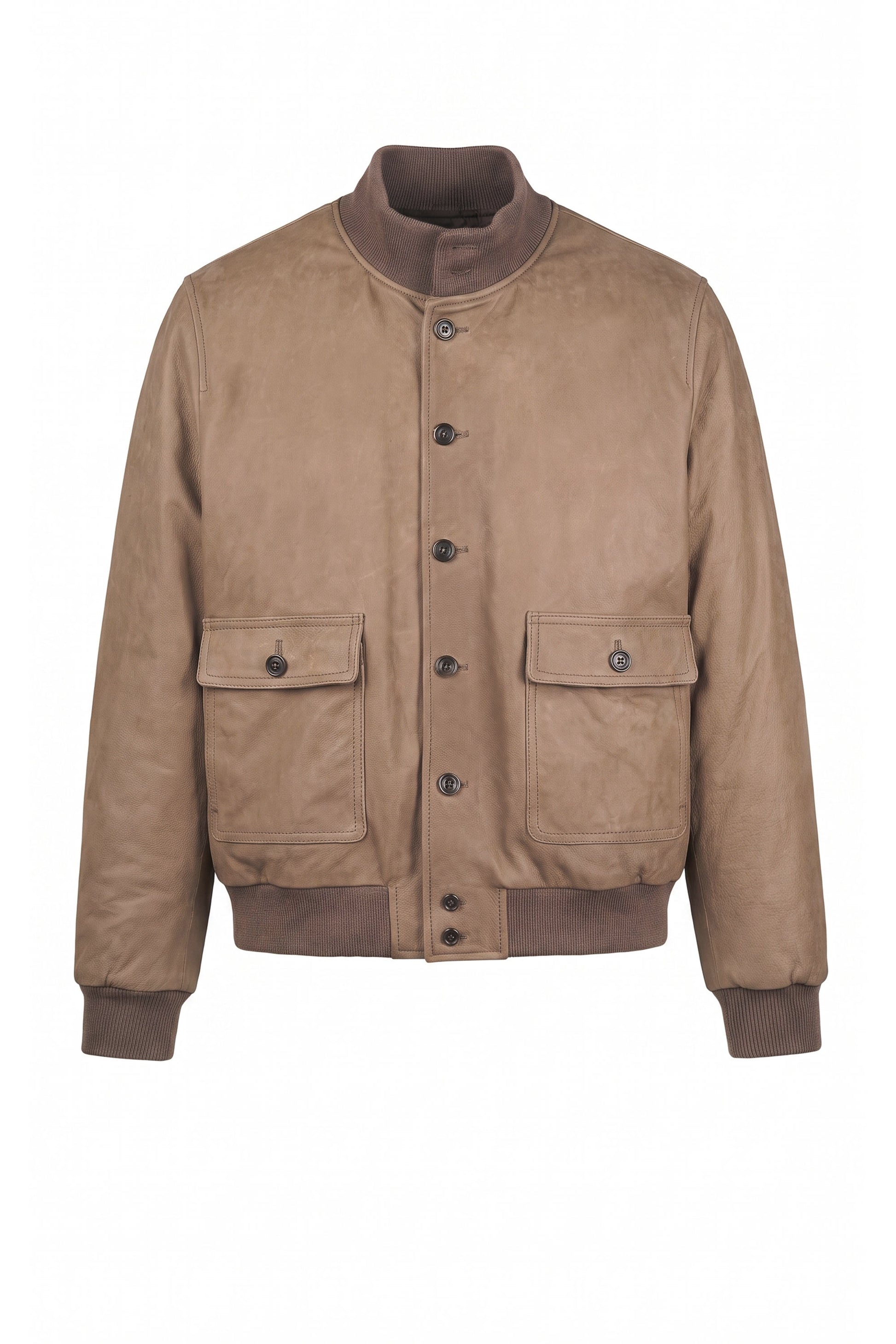 Goose-Down Padded Nubuck Leather Bomber Jacket - MONTEZEMOLO