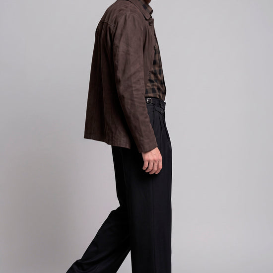 Waxed Nubuck Leather Jacket - MONTEZEMOLO