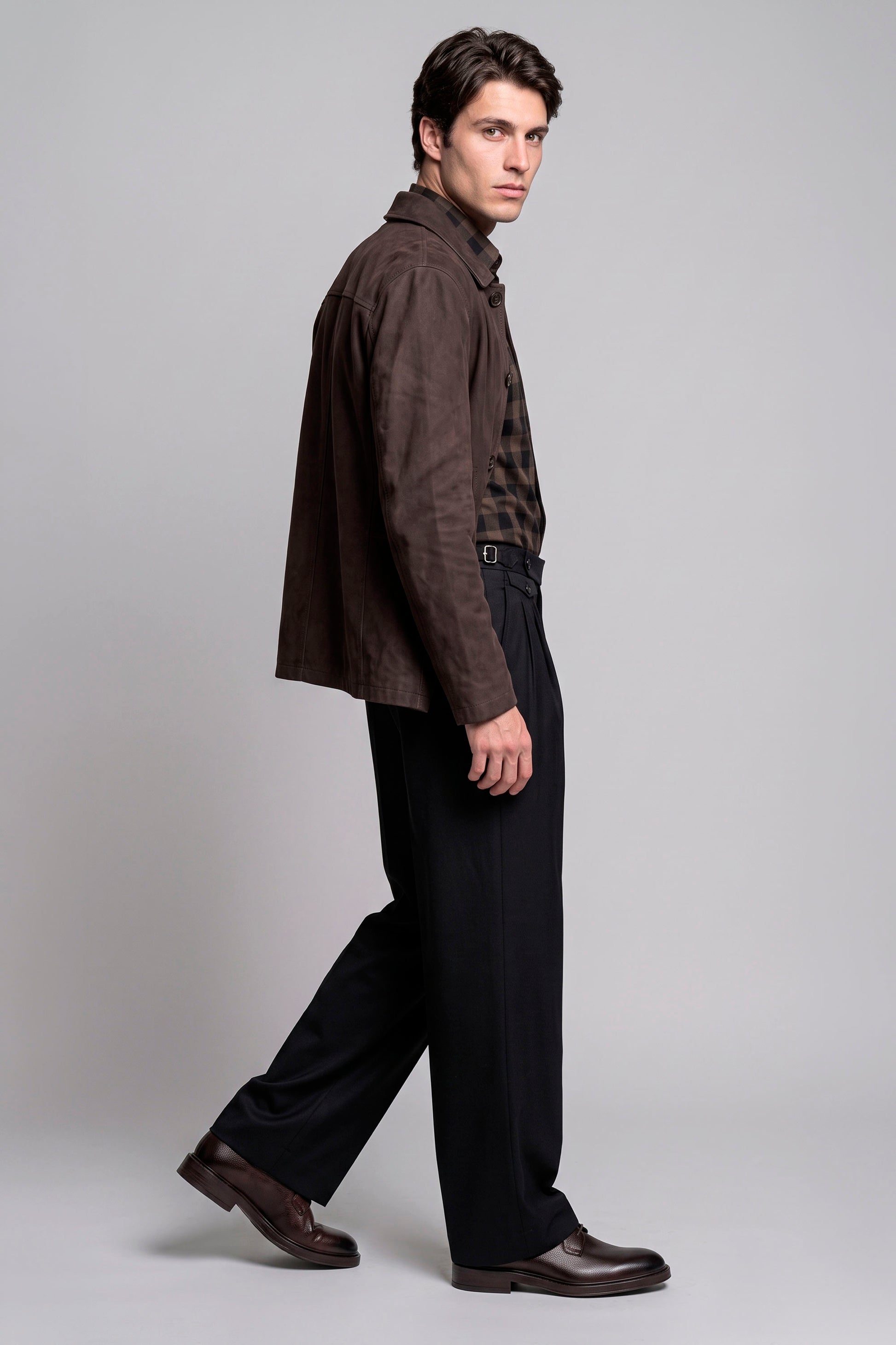 Waxed Nubuck Leather Jacket - MONTEZEMOLO