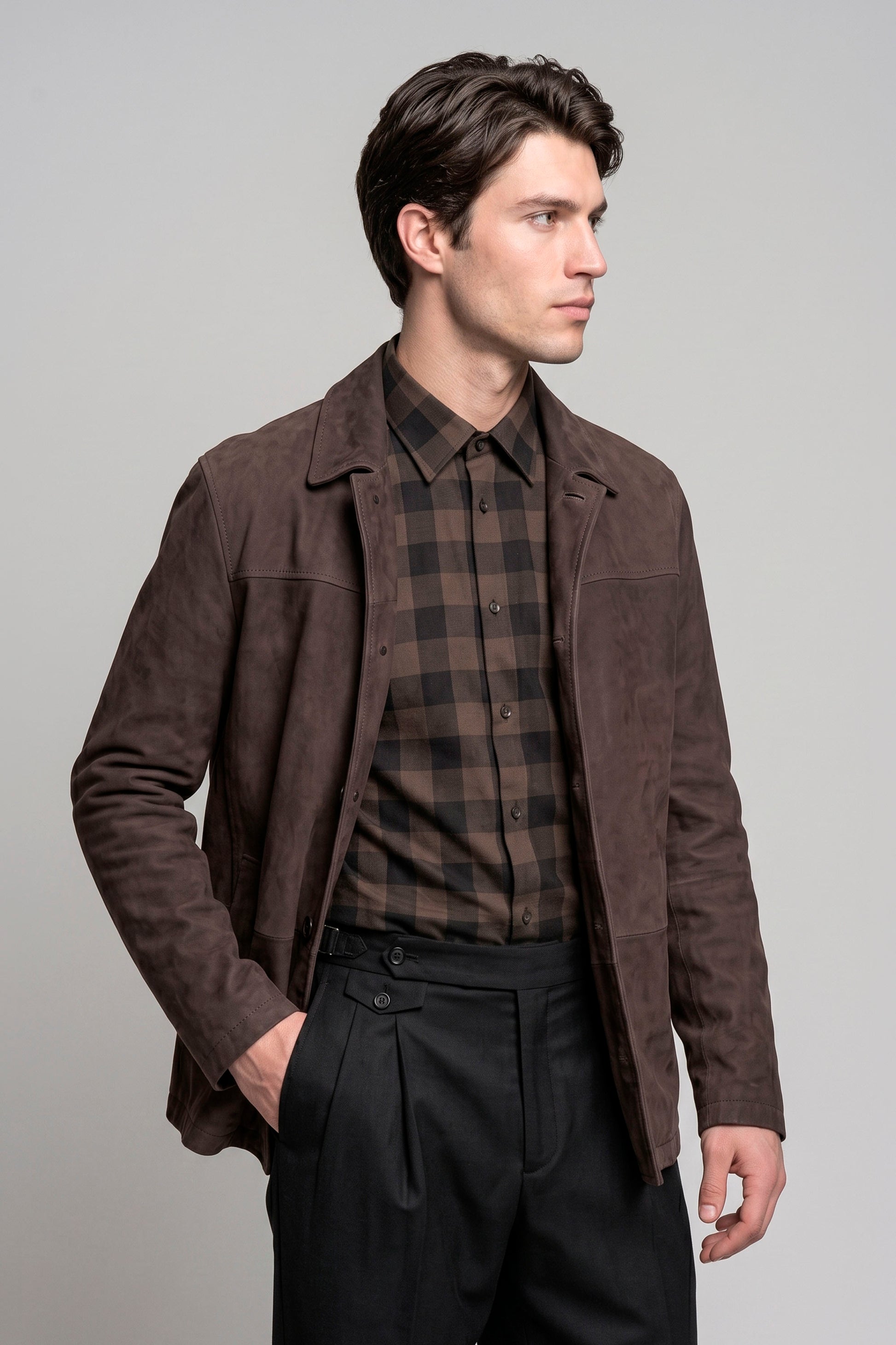 Waxed Nubuck Leather Jacket - MONTEZEMOLO