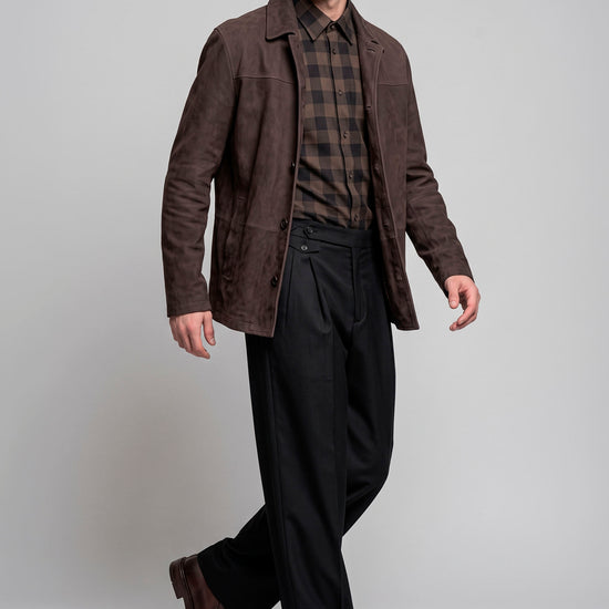 Waxed Nubuck Leather Jacket - MONTEZEMOLO
