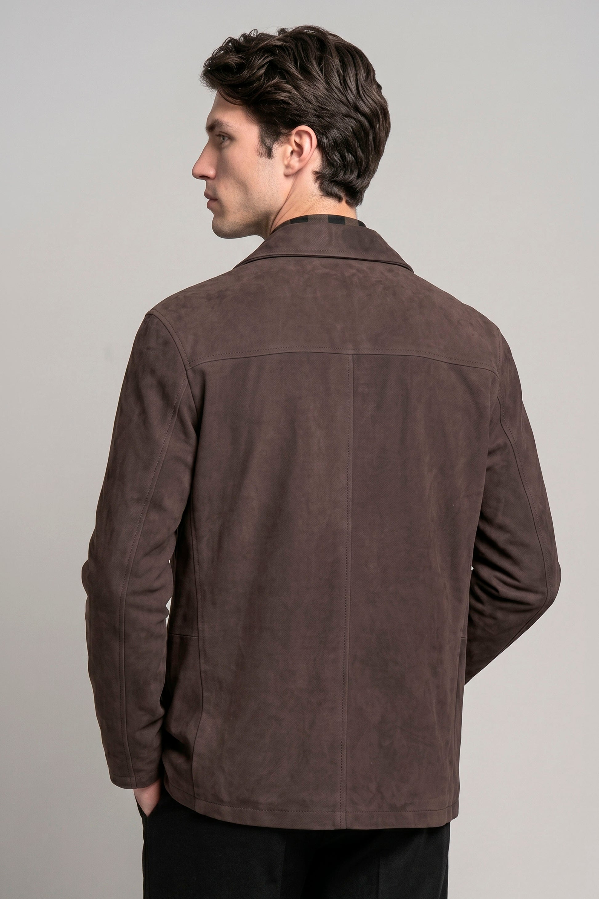 Waxed Nubuck Leather Jacket - MONTEZEMOLO