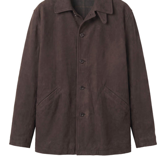 Waxed Nubuck Leather Jacket - MONTEZEMOLO