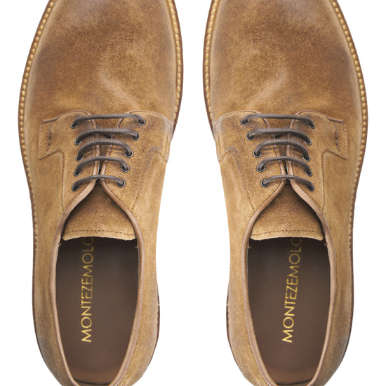Worked Suede Derby Shoes - MONTEZEMOLO
