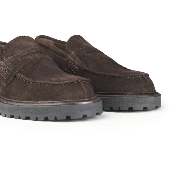 Suede Penny Loafers with X-Light Rubber Sole - MONTEZEMOLO