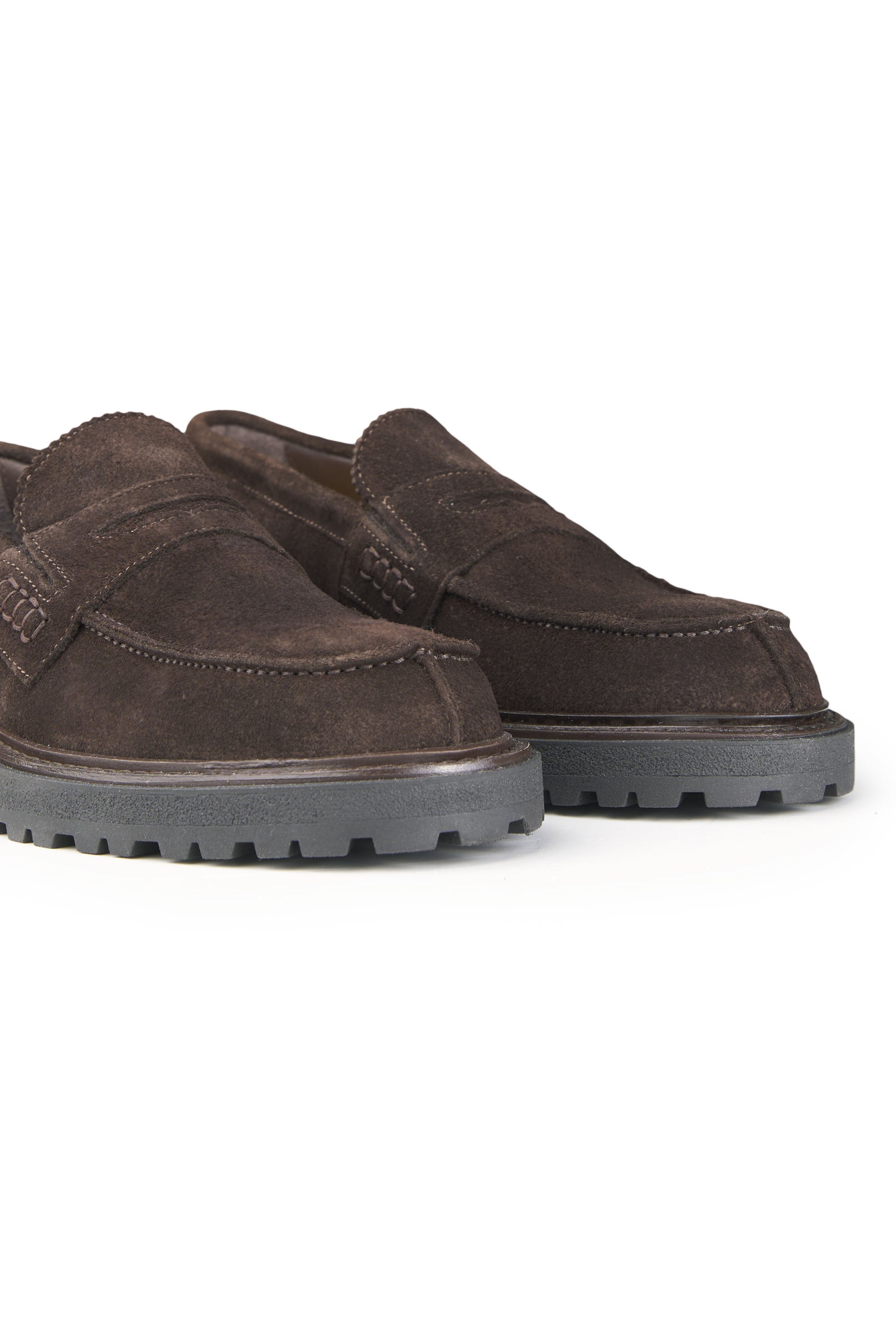 Suede Penny Loafers with X-Light Rubber Sole - MONTEZEMOLO
