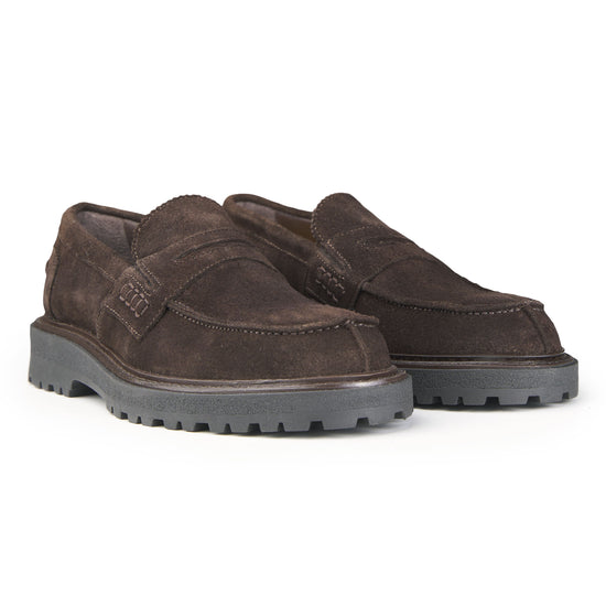 Suede Penny Loafers with X-Light Rubber Sole - MONTEZEMOLO