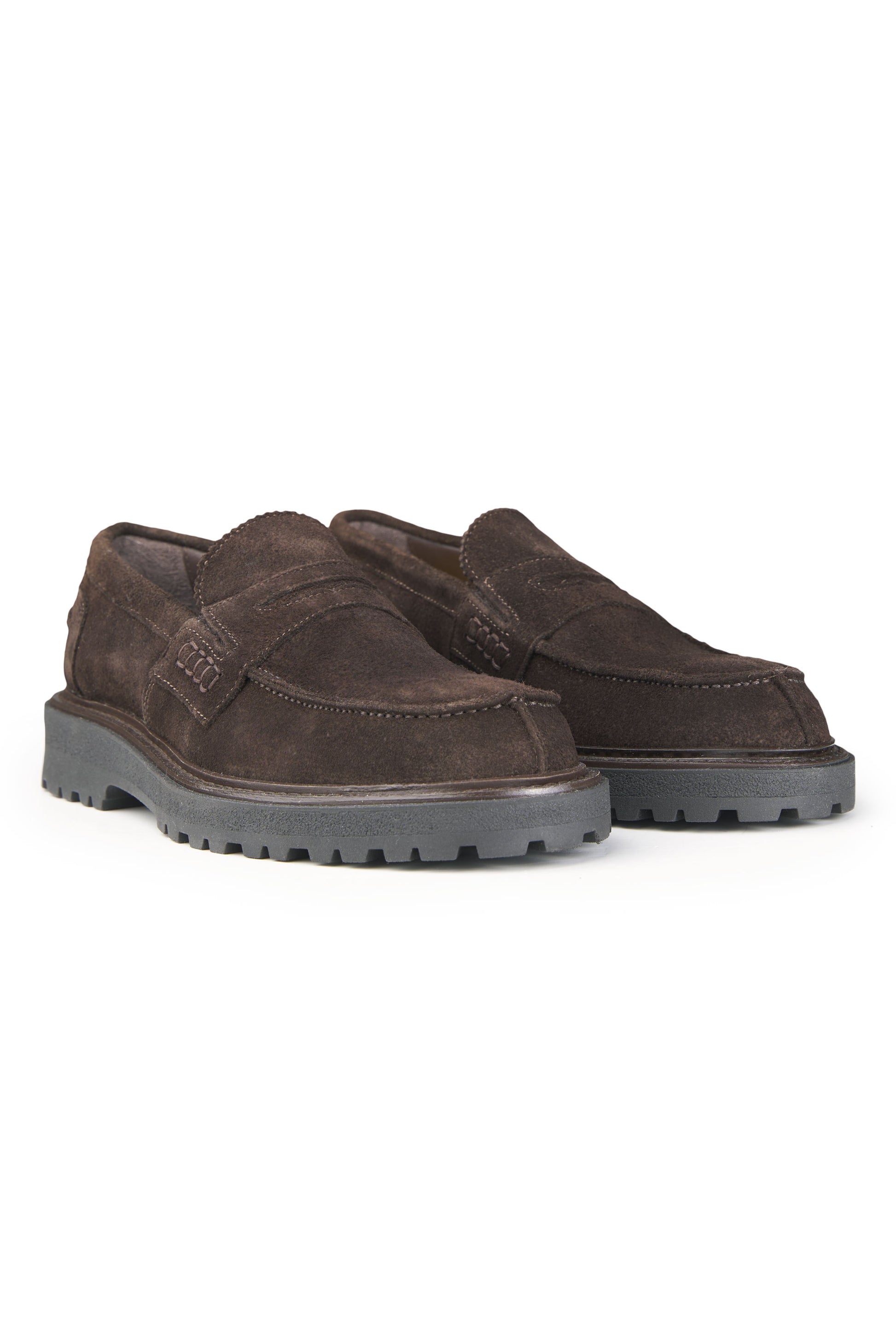 Suede Penny Loafers with X-Light Rubber Sole - MONTEZEMOLO