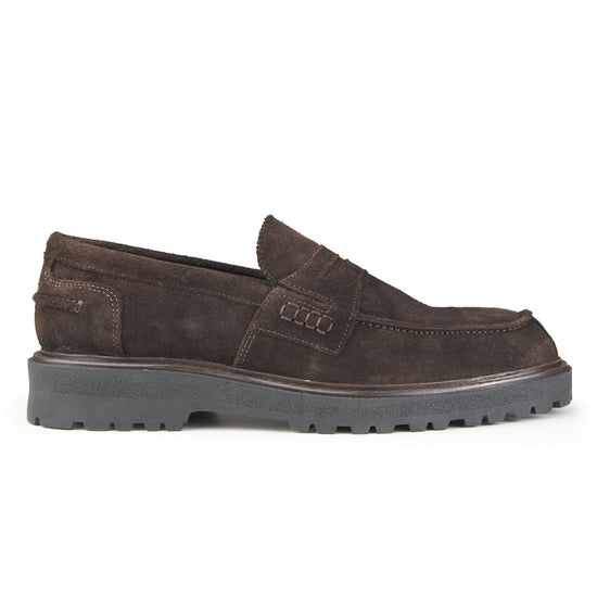 Suede Penny Loafers with X-Light Rubber Sole - MONTEZEMOLO