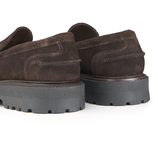 Suede Penny Loafers with X-Light Rubber Sole - MONTEZEMOLO