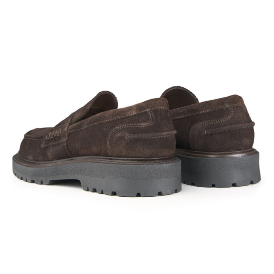 Suede Penny Loafers with X-Light Rubber Sole - MONTEZEMOLO