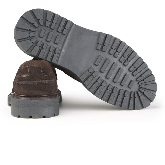 Suede Penny Loafers with X-Light Rubber Sole - MONTEZEMOLO