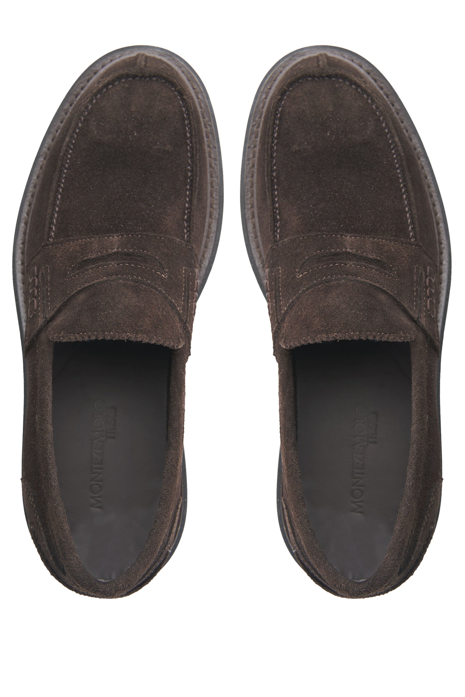 Suede Penny Loafers with X-Light Rubber Sole - MONTEZEMOLO