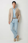 Unlined herringbone blazer in silk, linen & cotton - Ferla® fabrics - MONTEZEMOLO