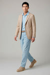 Unlined herringbone blazer in silk, linen & cotton - Ferla® fabrics - MONTEZEMOLO