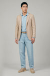 Unlined herringbone blazer in silk, linen & cotton - Ferla® fabrics - MONTEZEMOLO