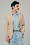 Unlined herringbone blazer in silk, linen & cotton - Ferla® fabrics - MONTEZEMOLO