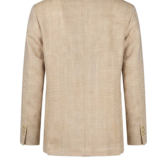 Unlined herringbone blazer in silk, linen & cotton - Ferla® fabrics - MONTEZEMOLO