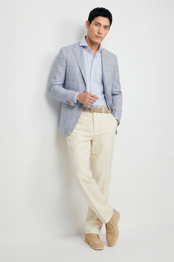 Unlined Blazer in wool, silk & linen - Loro Piana® fabrics - MONTEZEMOLO