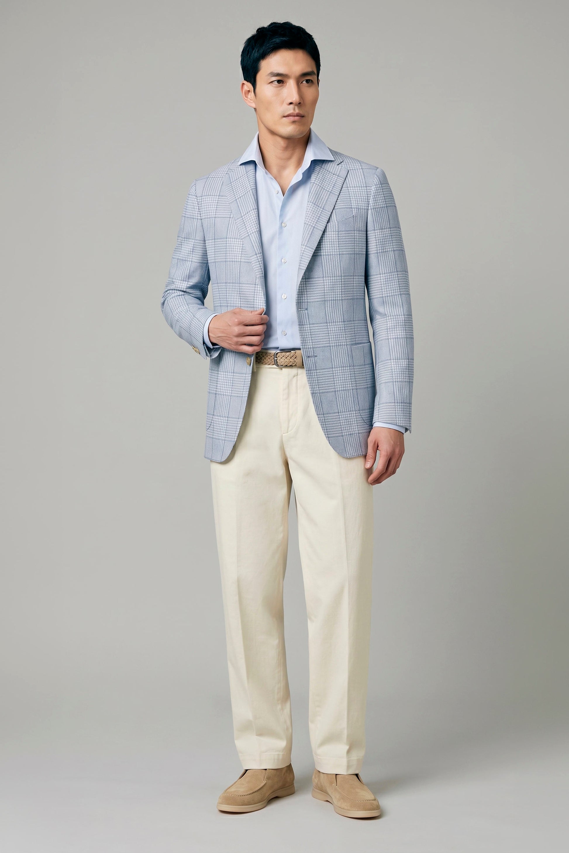 Unlined Blazer in wool, silk & linen - Loro Piana® fabrics - MONTEZEMOLO
