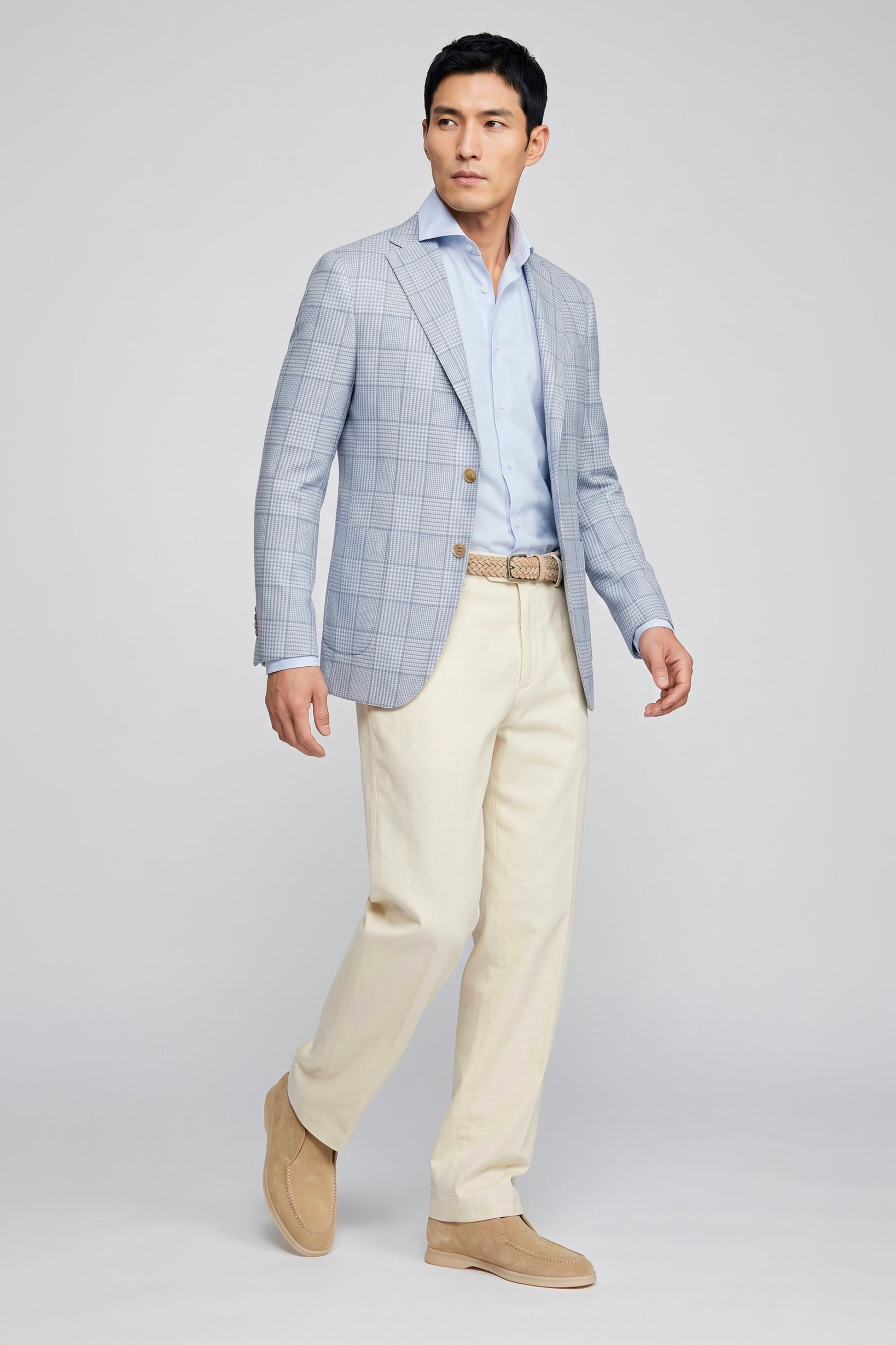 Unlined Blazer in wool, silk & linen - Loro Piana® fabrics - MONTEZEMOLO