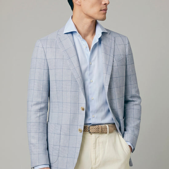 Unlined Blazer in wool, silk & linen - Loro Piana® fabrics - MONTEZEMOLO