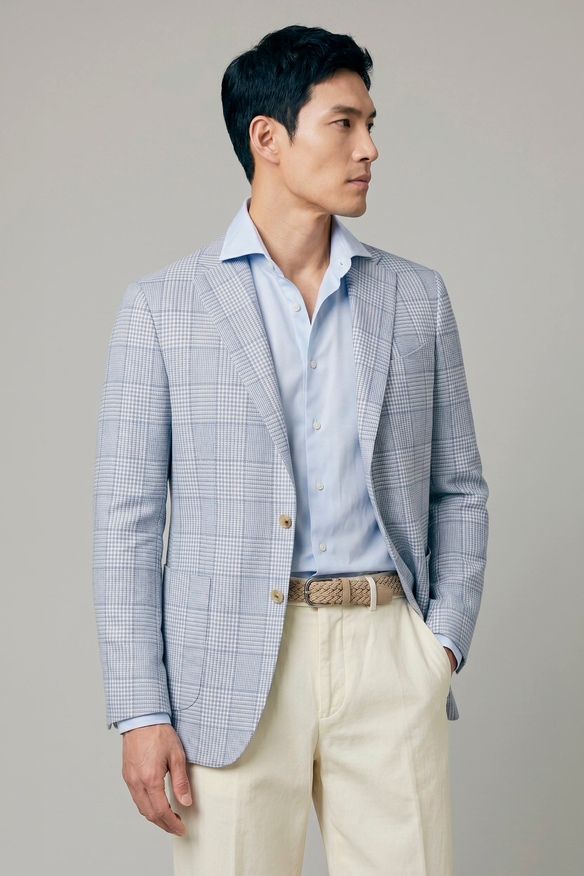 Unlined Blazer in wool, silk & linen - Loro Piana® fabrics - MONTEZEMOLO