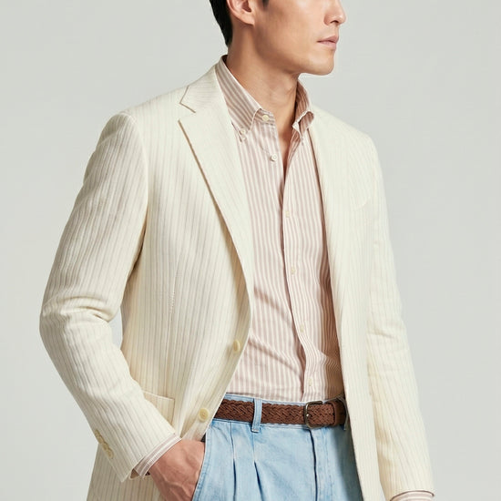 Unlined jacquard linen-cotton blazer - MONTEZEMOLO