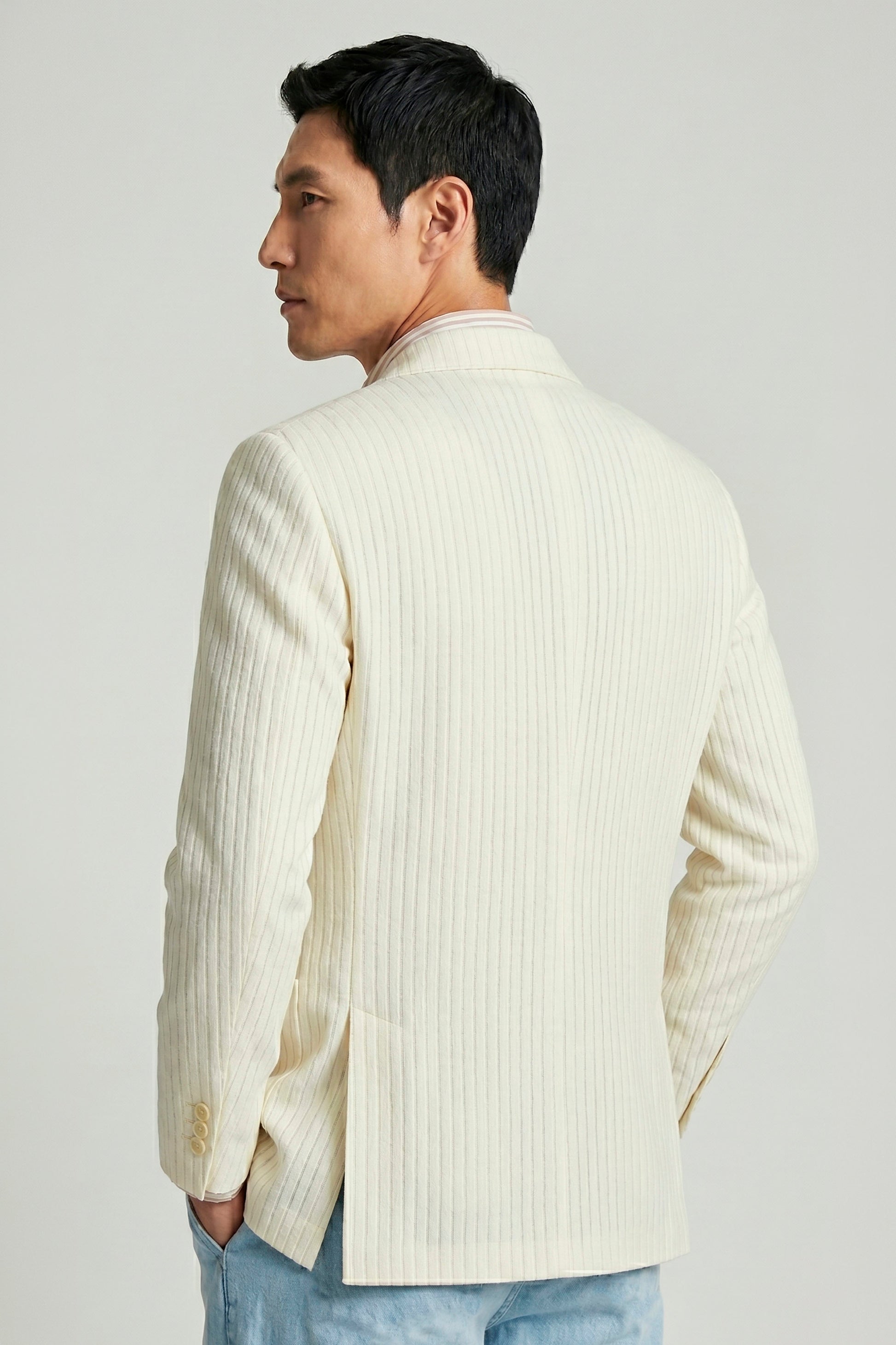 Unlined jacquard linen-cotton blazer - MONTEZEMOLO