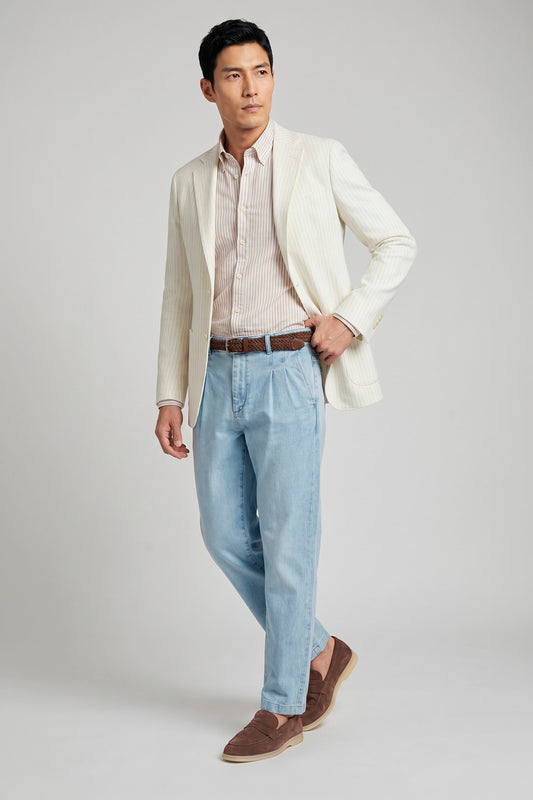 Unlined jacquard linen-cotton blazer - MONTEZEMOLO
