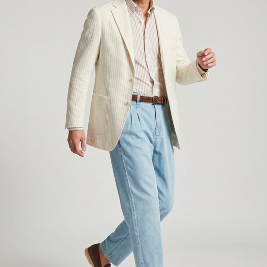 Unlined jacquard linen-cotton blazer - MONTEZEMOLO