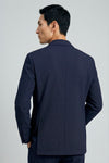 Single-breasted blazer in textured stretch seersucker fabric - MONTEZEMOLO