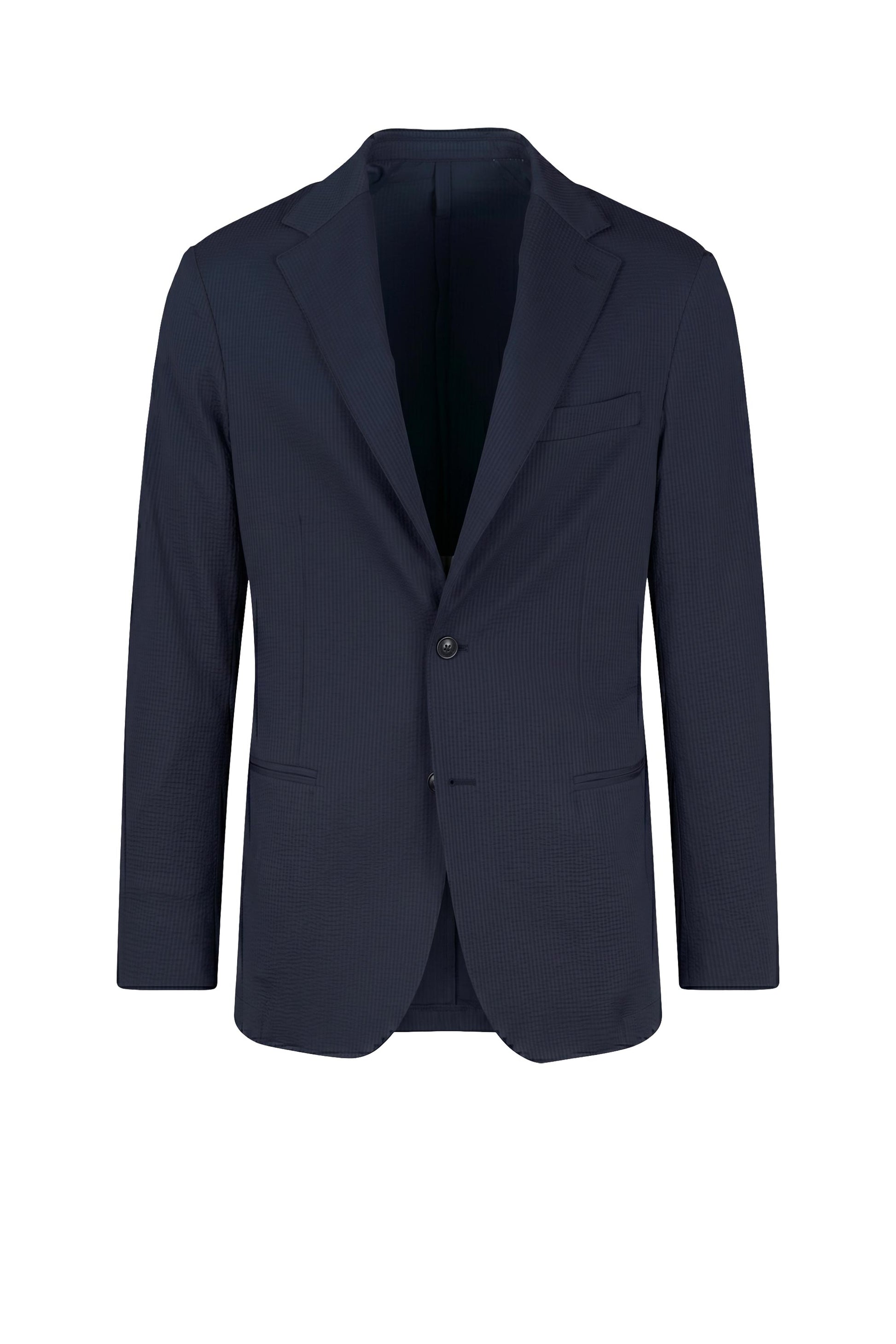 Single-breasted blazer in textured stretch seersucker fabric - MONTEZEMOLO