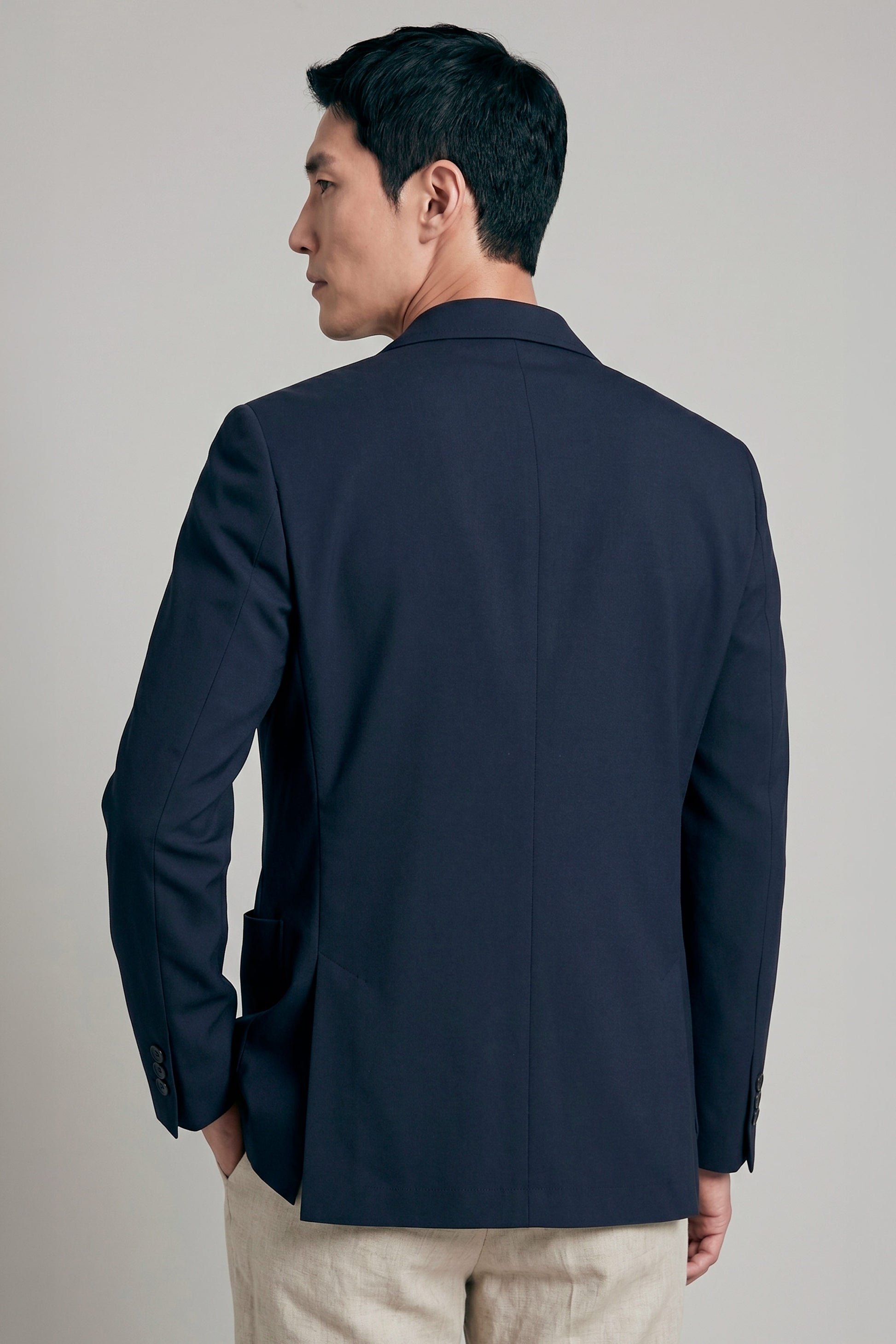 Unlined double-breasted stretch fabric jacket - MONTEZEMOLO