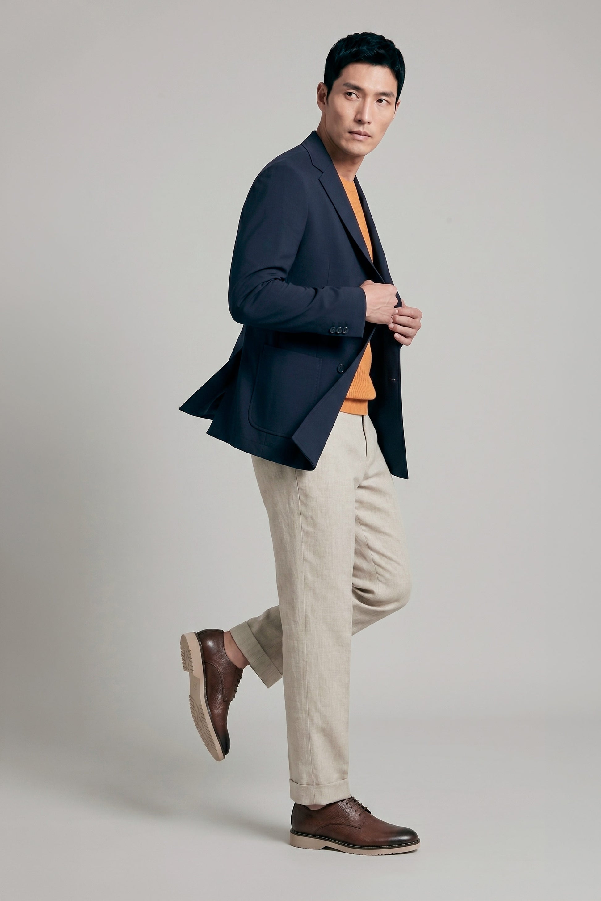 Unlined double-breasted stretch fabric jacket - MONTEZEMOLO
