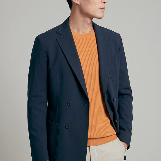 Unlined double-breasted stretch fabric jacket - MONTEZEMOLO
