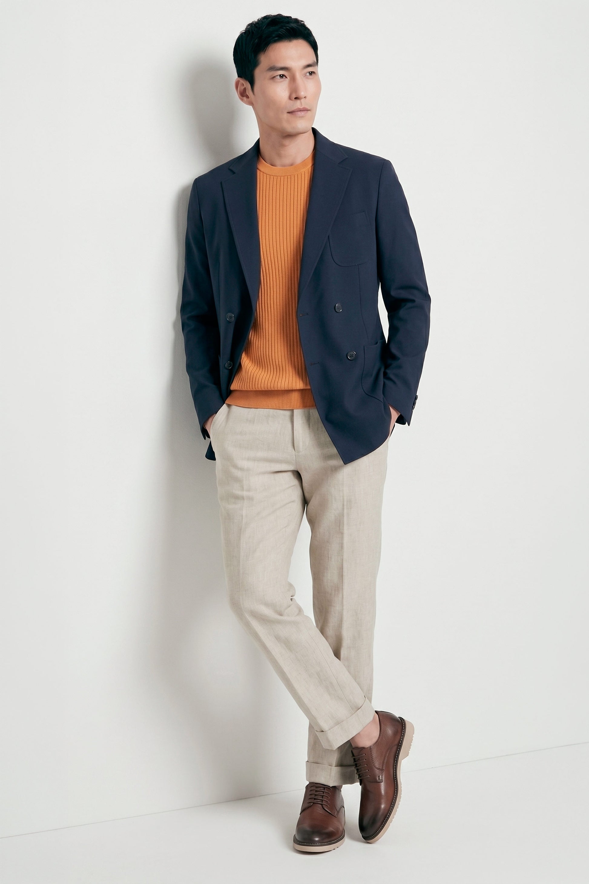 Unlined double-breasted stretch fabric jacket - MONTEZEMOLO