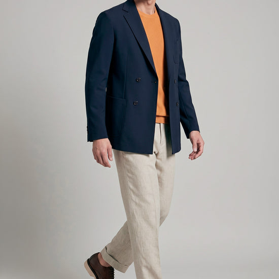 Unlined double-breasted stretch fabric jacket - MONTEZEMOLO
