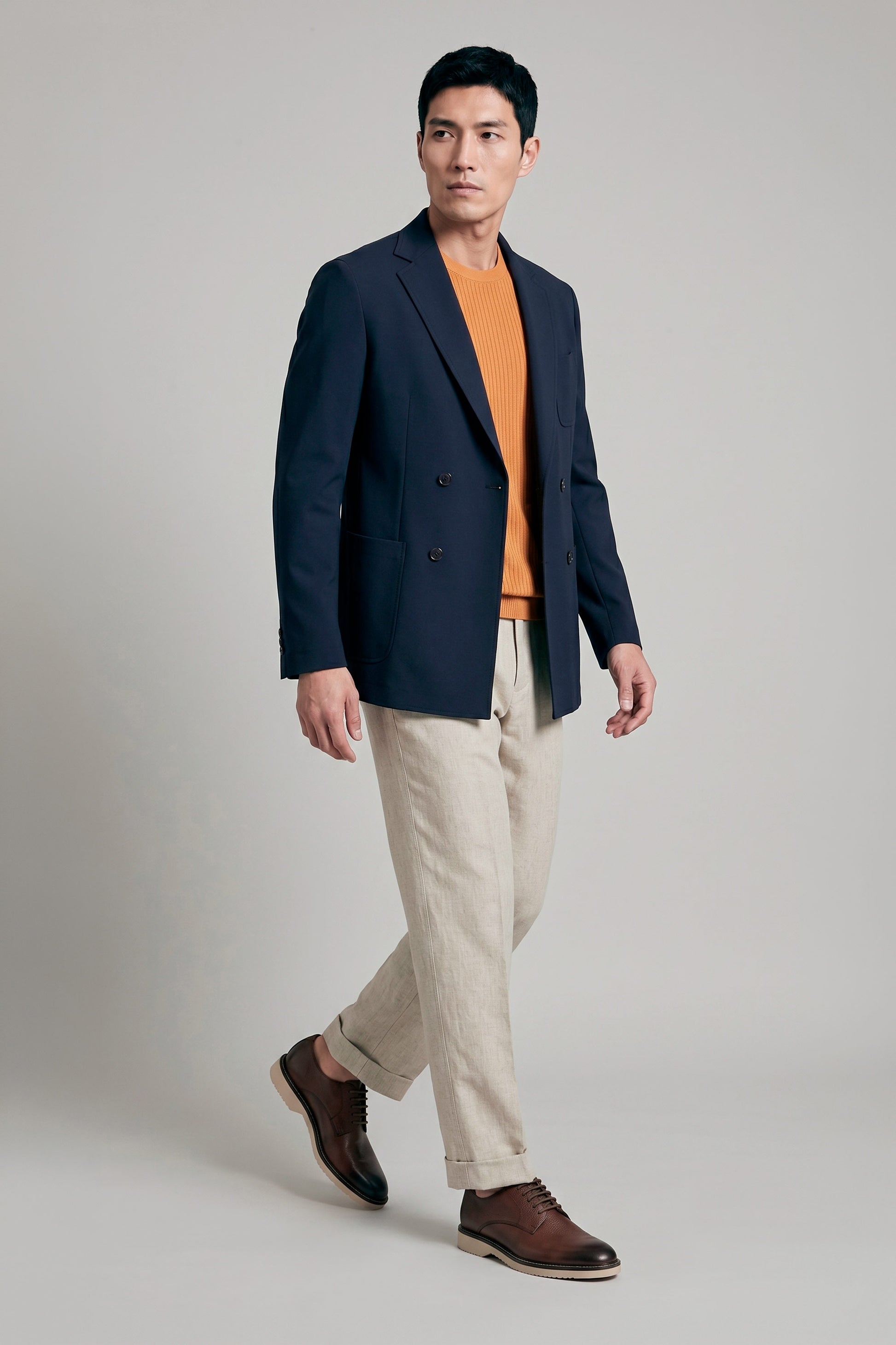 Unlined double-breasted stretch fabric jacket - MONTEZEMOLO