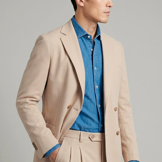 Unlined double-breasted stretch fabric jacket - MONTEZEMOLO