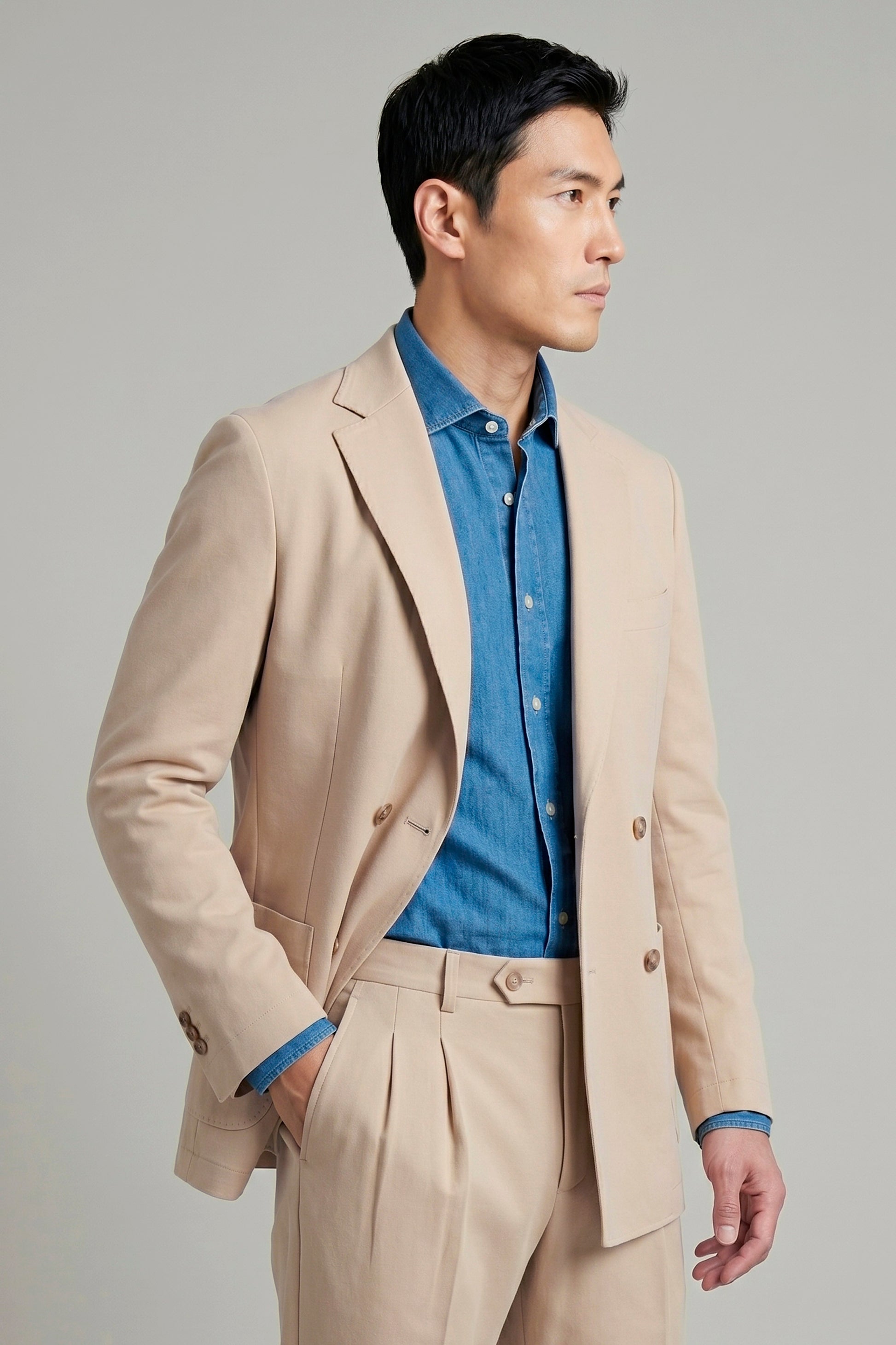 Unlined double-breasted stretch fabric jacket - MONTEZEMOLO