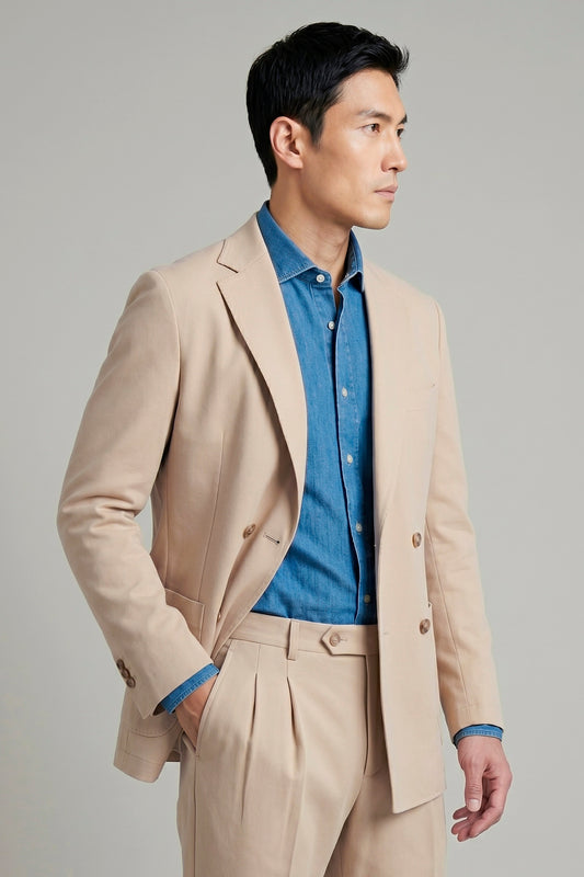 Unlined double-breasted stretch fabric jacket - MONTEZEMOLO