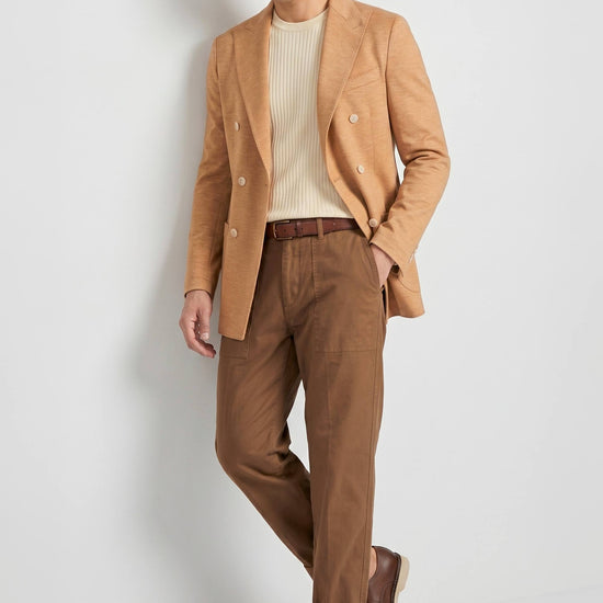 Double-breasted linen and silk blazer - MONTEZEMOLO