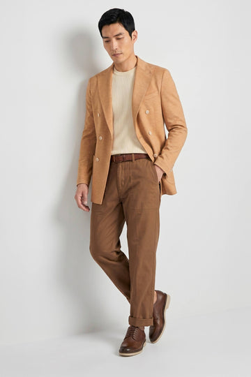 Double-breasted linen and silk blazer - MONTEZEMOLO