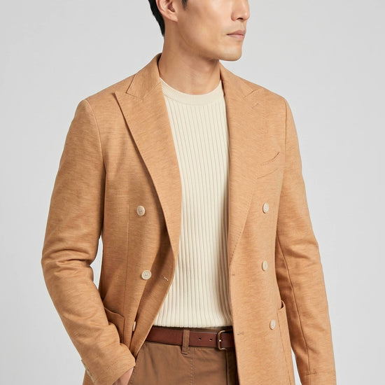 Double-breasted linen and silk blazer - MONTEZEMOLO