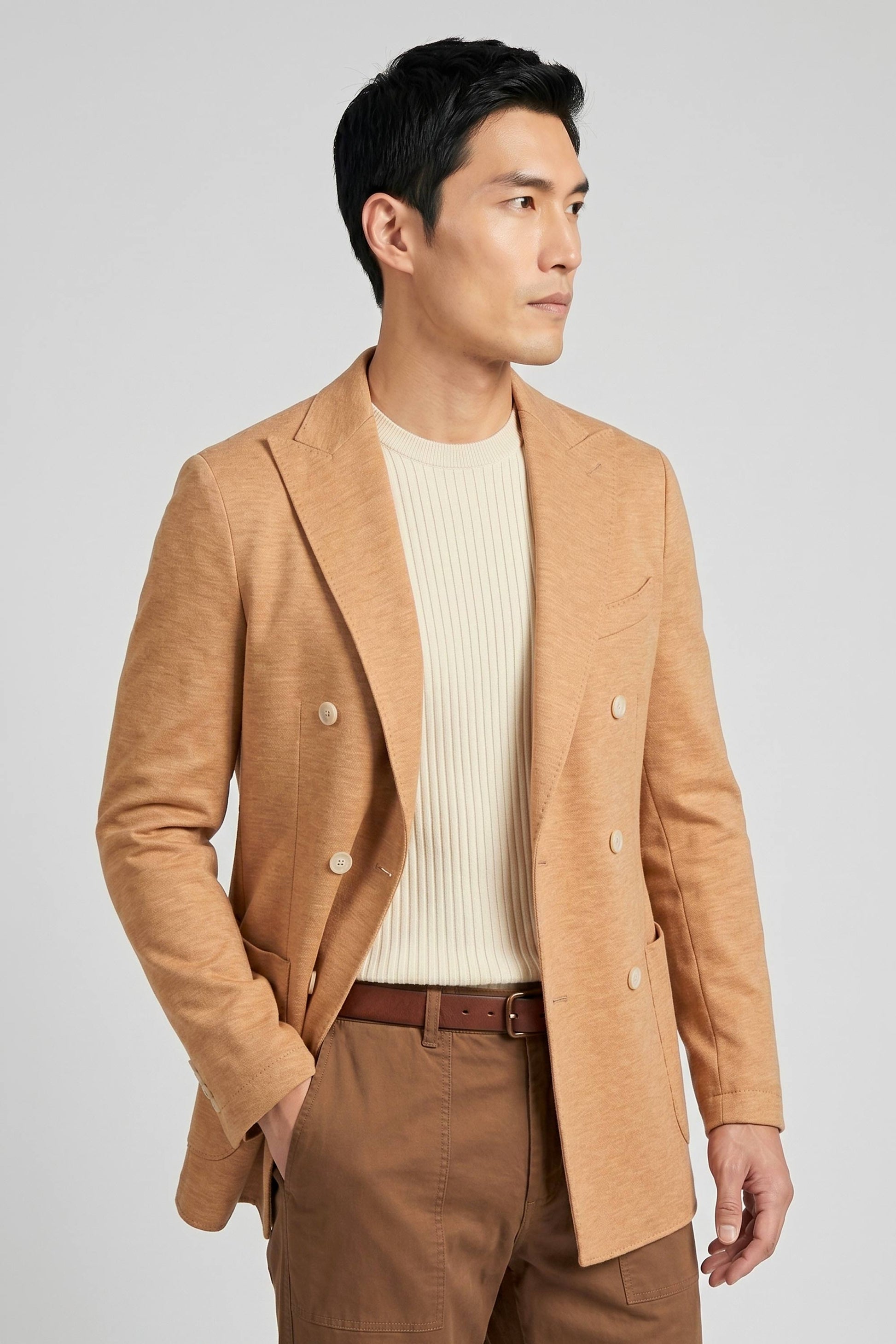 Double-breasted linen and silk blazer - MONTEZEMOLO