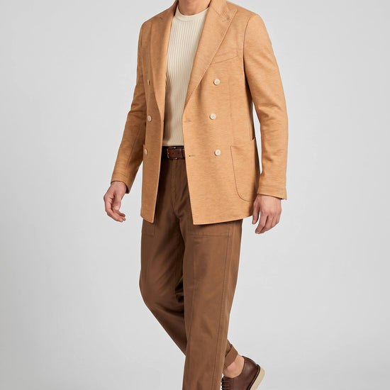 Double-breasted linen and silk blazer - MONTEZEMOLO