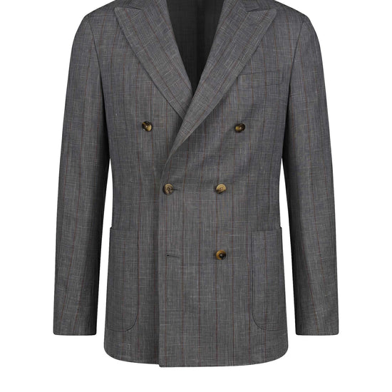 Doublebreasted blazer in wool, silk & linen - Loro Piana® fabrics - MONTEZEMOLO