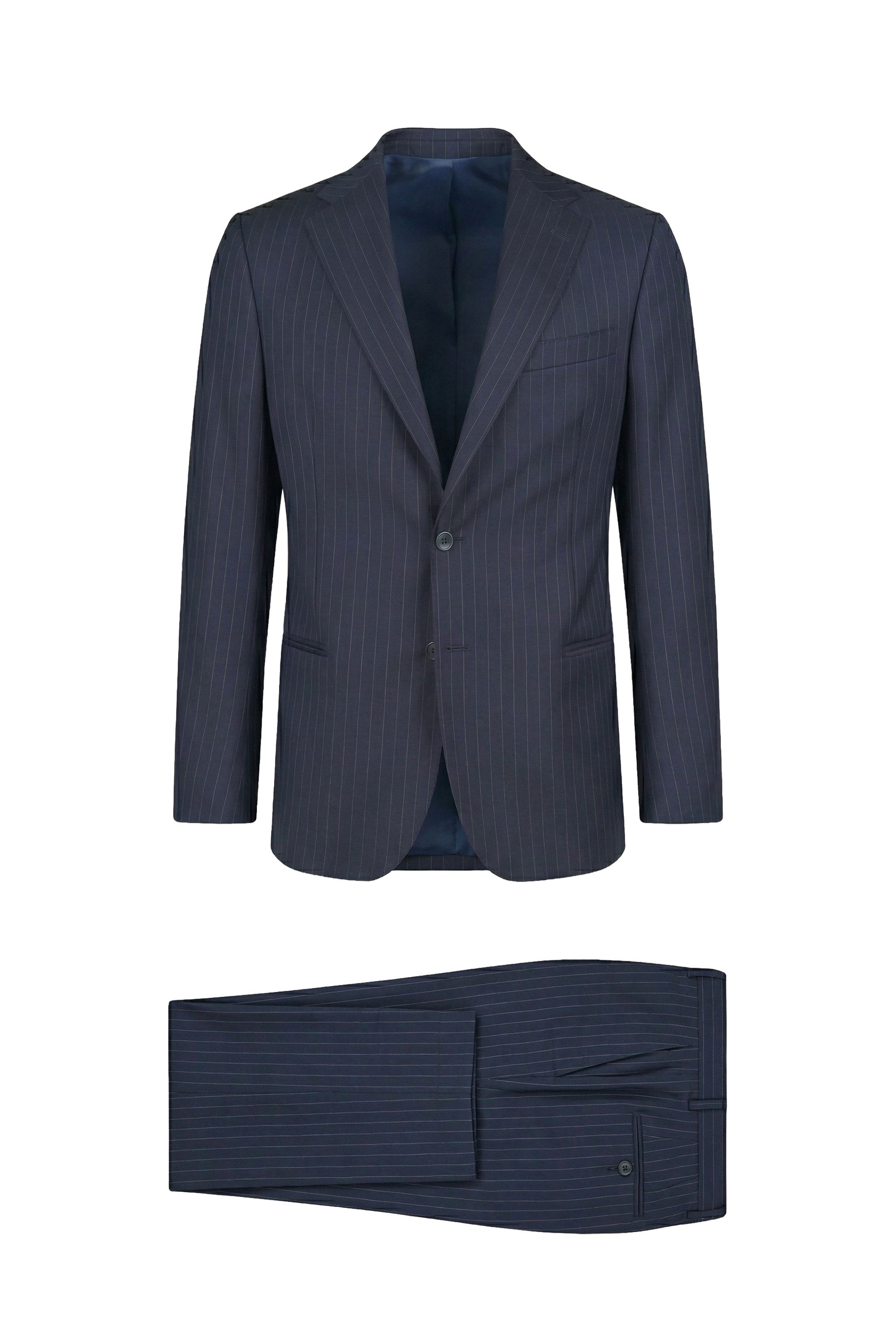 Pinstriped Fresco wool single-breasted suit - MONTEZEMOLO
